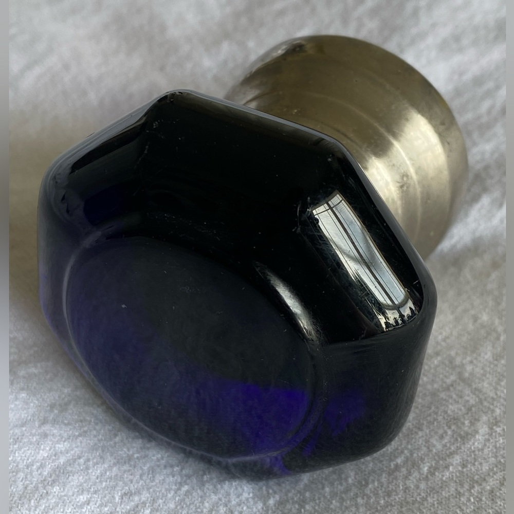 Antique Dark Purple Octagon Glass Doorknob